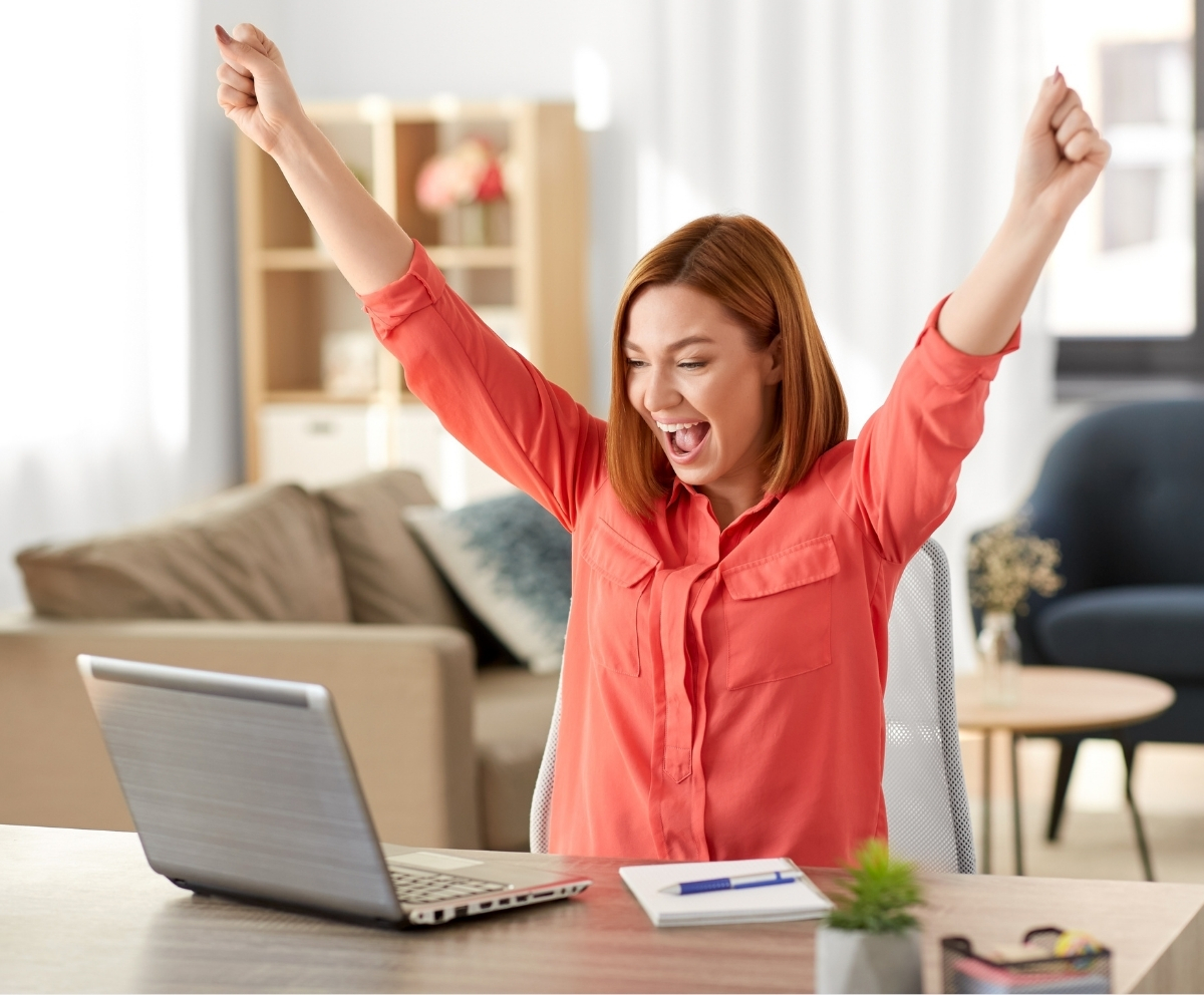 Homebuyer celebrating progress toward purchasing a home with Home Partners Plus