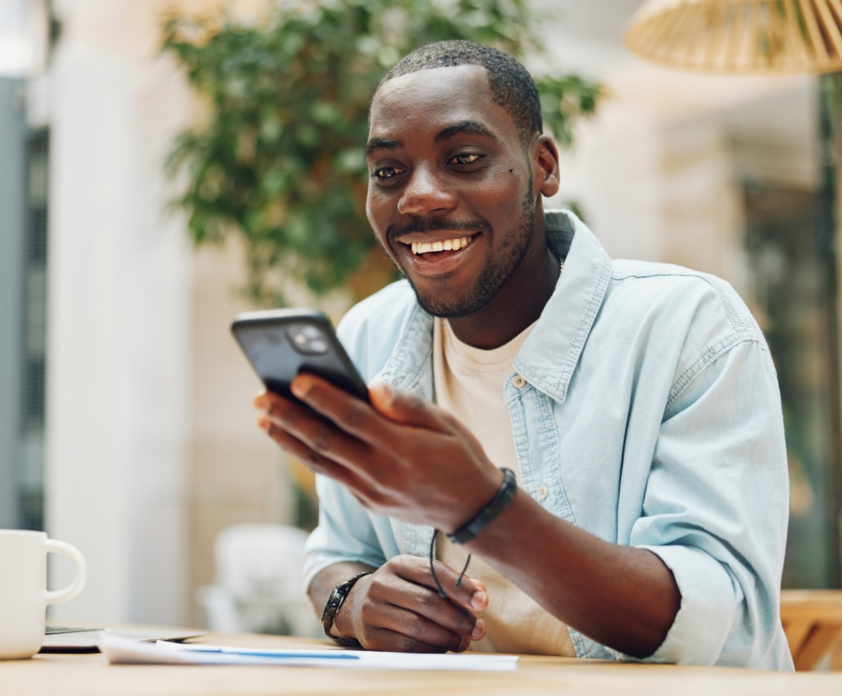 HELOCMan using the Connect Credit Union Mobile Banking app on a smartphone