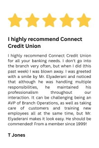 Google Review by T Jones for Connect Credit Union